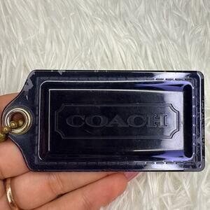 3” COACH Poppy Blue Gold Fob Bag Charm Hang tag Hangtag